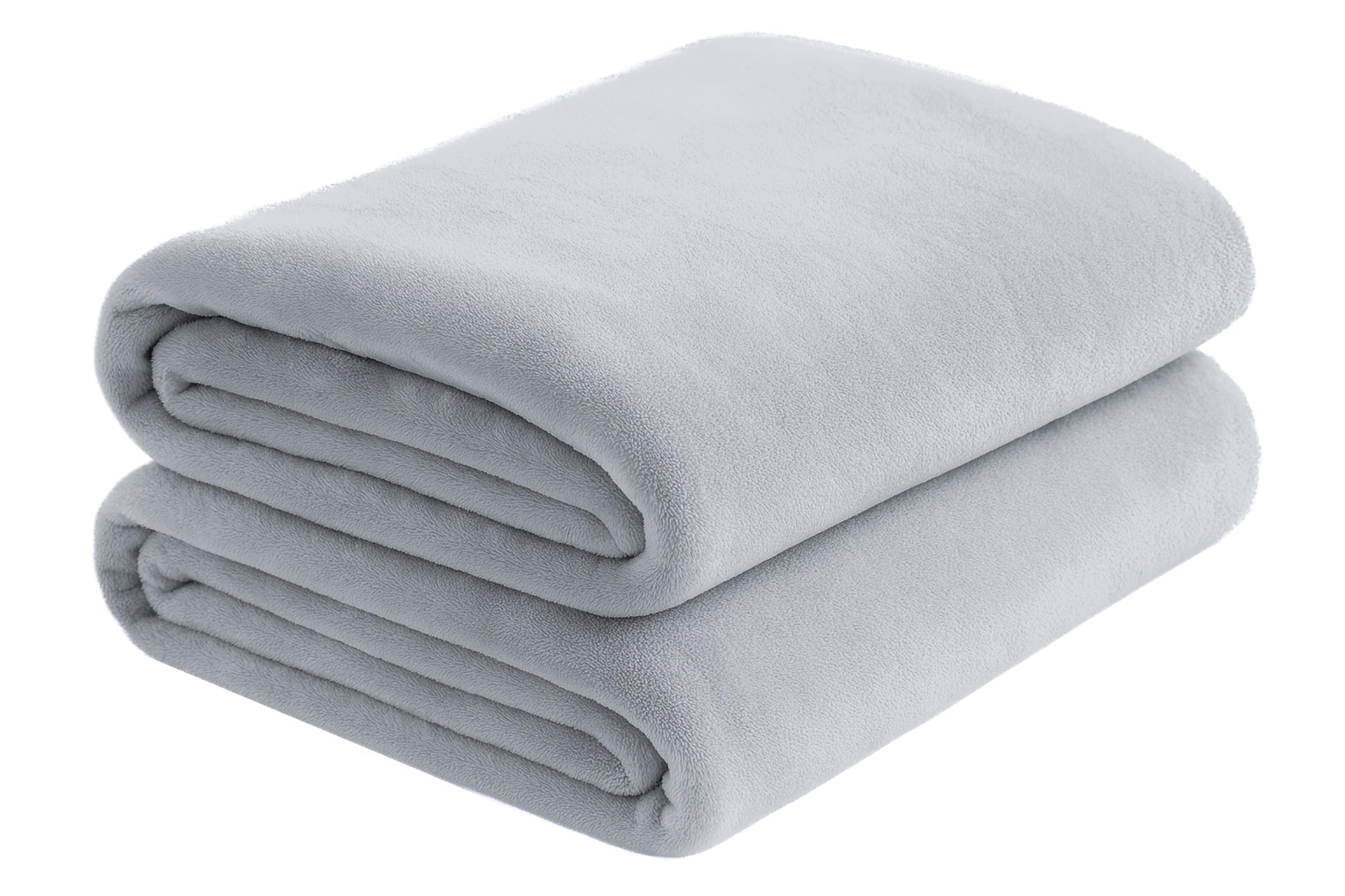 Adore Home Super Soft Plush 250gsm Fleece Throw, Silver, 100x150cm