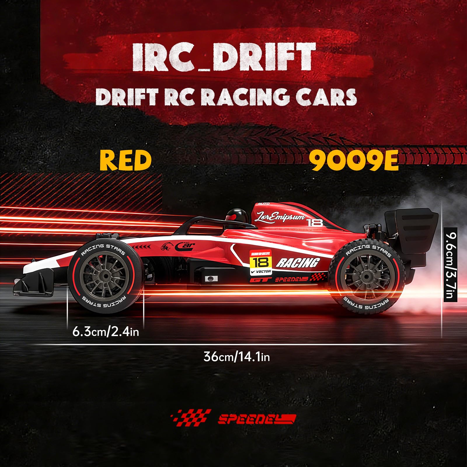 YESHIN 1:14 Scale Ferngesteuertes Auto RC Formula Auto - 4WD Offroad mit 36 km/h, für Erwachsene, Realistisches High-Speed Rennspielzeug,mit 2 wiederaufladbaren 1500-mAh-Akkus