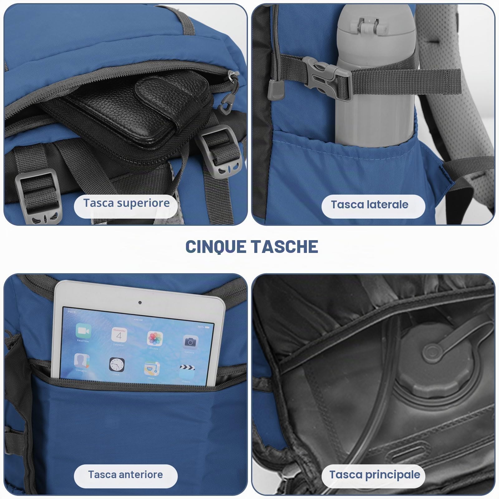 Jianyana Zaino Trekking 30l - Zaino da Ciclismo Resistente ai Graffi Zaino da Escursione Zaino da Campeggio Piccolo Leggero Resistente da Viaggio per Passeggiate Sport per Donne e uomini