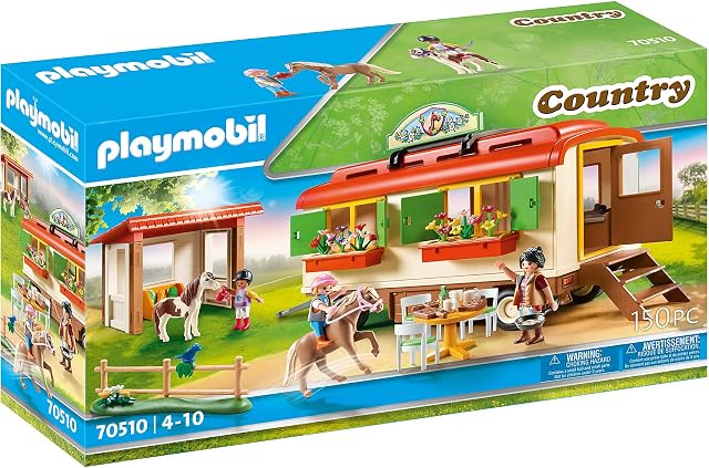 Playmobil Country 70510 Pony Shelter with Mobile Home, For ages 4+