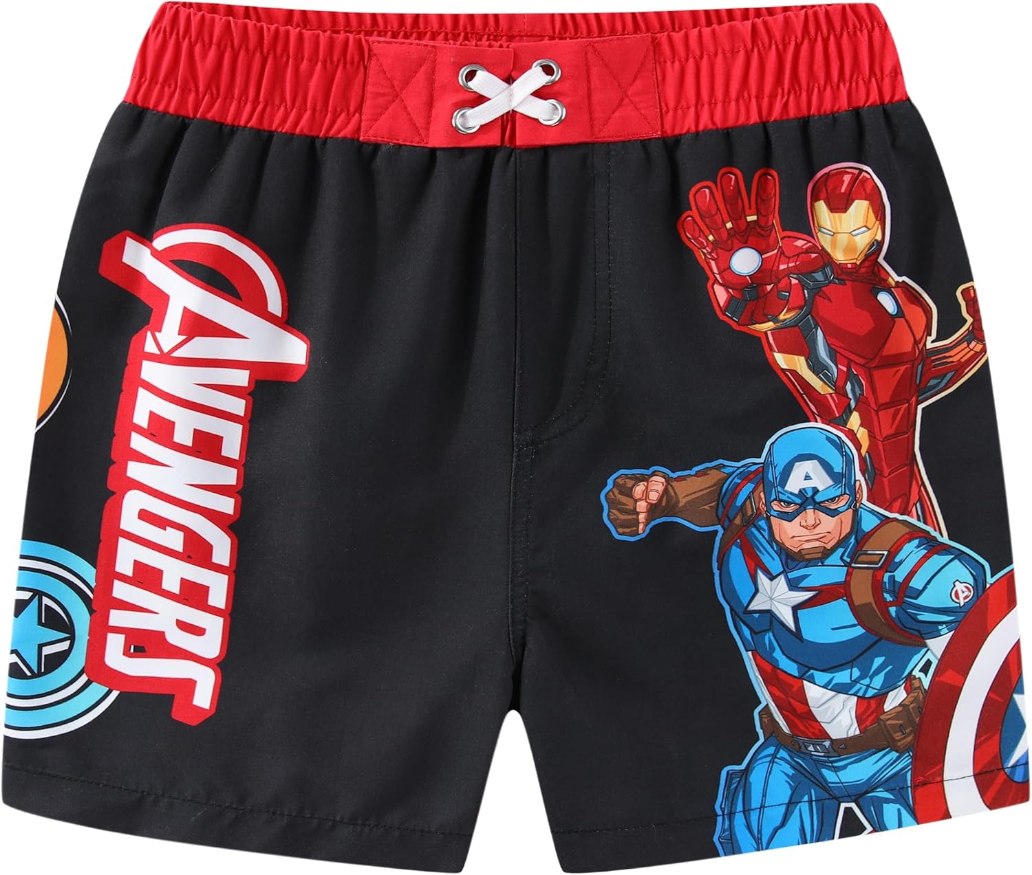 Marvel Avengers Captain America Iron Man Hulk Boys UPF 50+ Swim Trunks Shorts Bathing Suit for Toddler and Big Kids