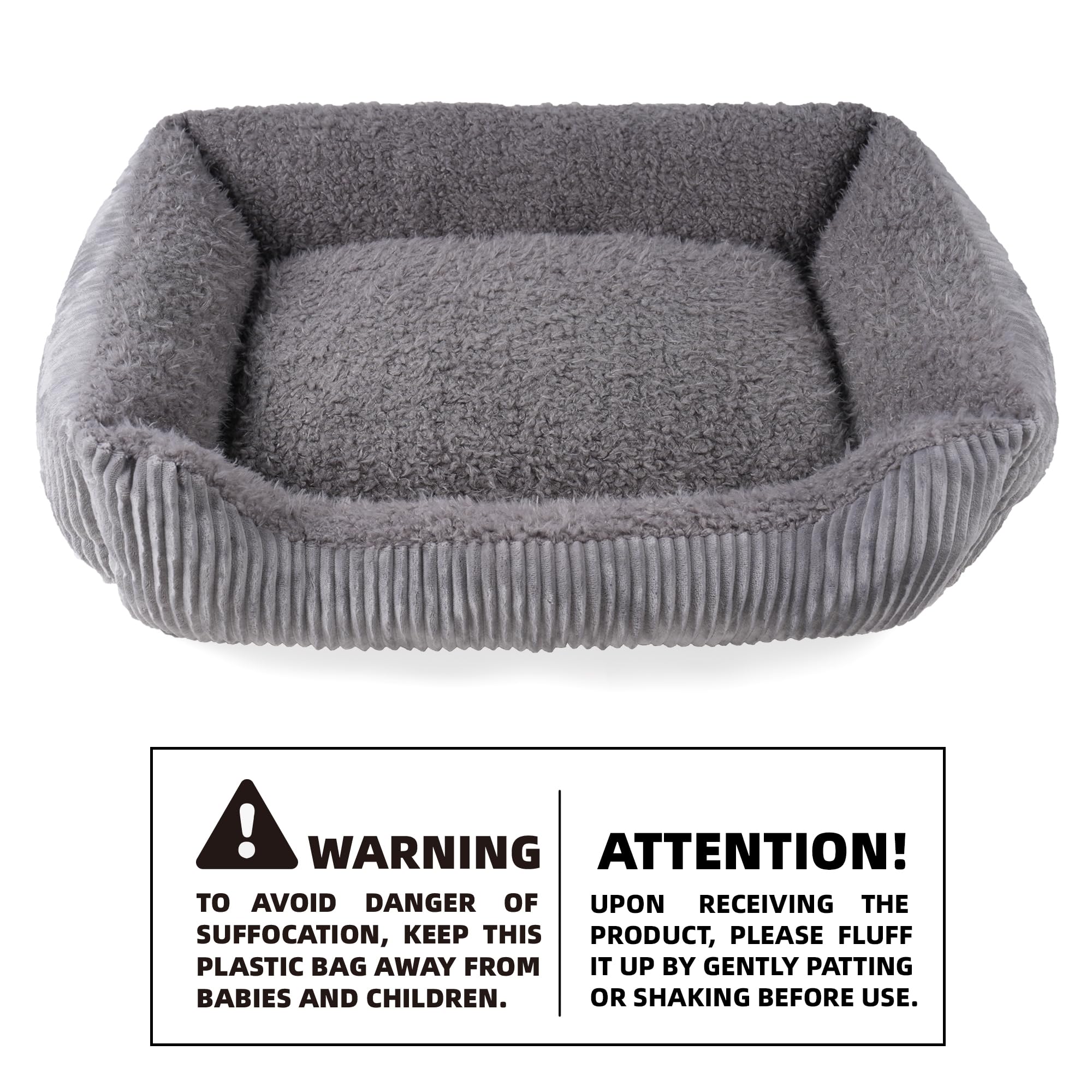 TWDEPART Sofá cama para perro, cama para cachorros, perros y gatos (gris, pequeño) (gris claro, L)