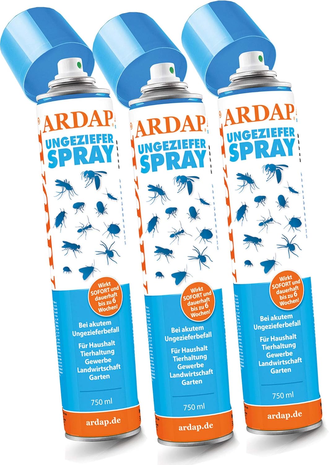 Quiko 3X Ardap Ungezieferspray 750ml Ardap Care Fliegen Amazon.de