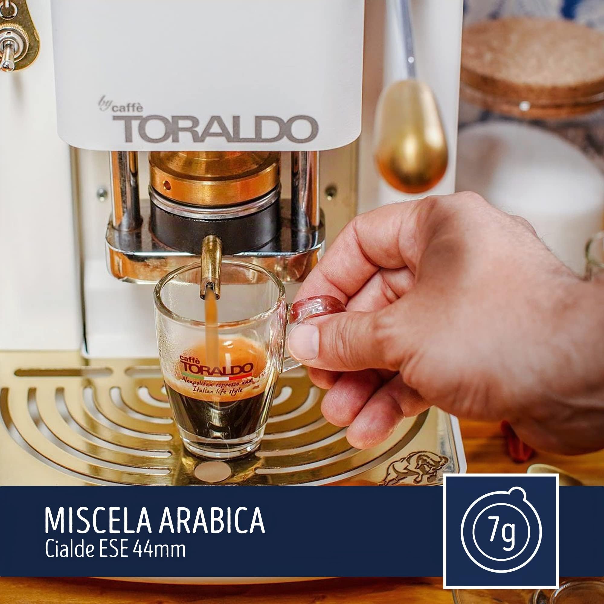 CAFFÈ TORALDO | Cialde ESE 44 | Caffè Selezionato, Tostato e Torrefatto in Italia | Eccellenza del Caffè Napoletano (600 Cialde, Miscela Arabica)