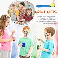 Vista 5 de Sabary Juego de 100 esponjas redondas de espuma, pinceles de esponja de pintura con mango de madera, juego de esponja para pintura, juego