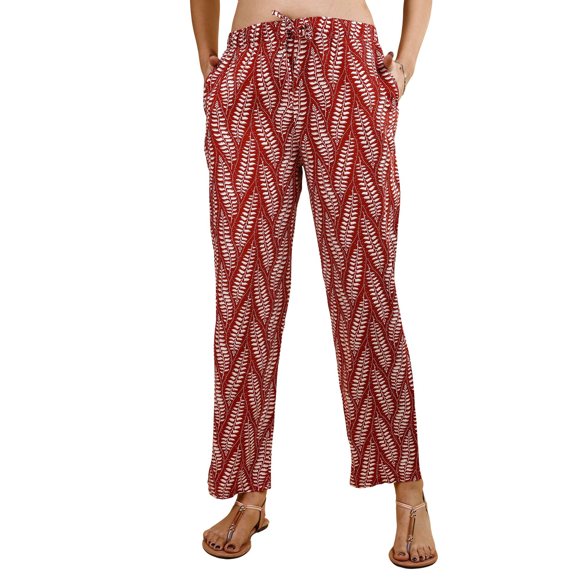 Women's Supersoft Rayon Printed Pyjamas with Pockets-image-5
