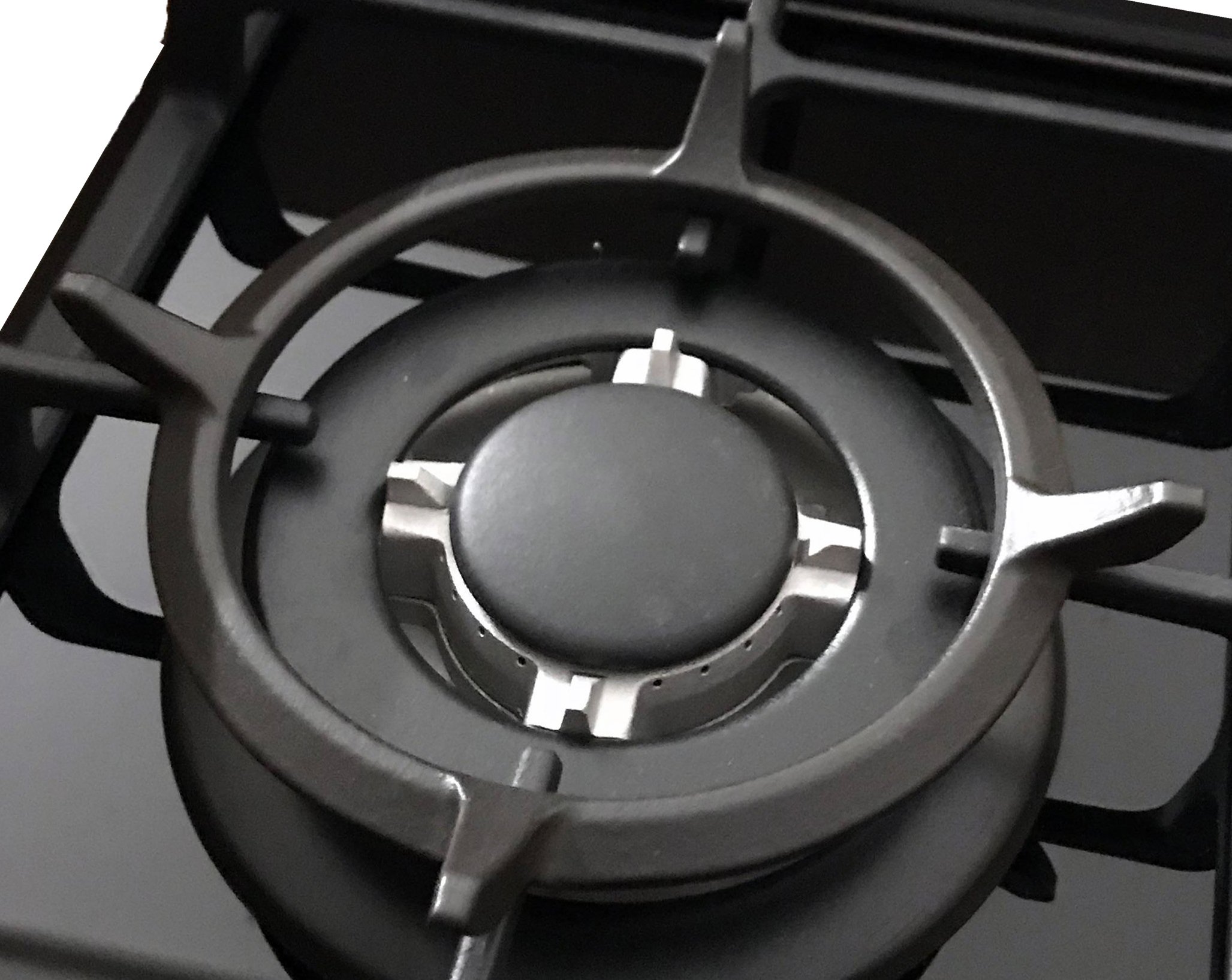 Phönix PS-603T - Cocina de gas de acero inoxidable con 4 placas de cocción de gas propano/gas natural, con juego regulador de manguera de gas para bombonas de gas propano