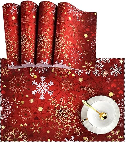 Naanle - Manteles individuales de mesa antideslizantes para cocina, mesa de comedor, decoración del hogar, 12 x 18 pulgadas