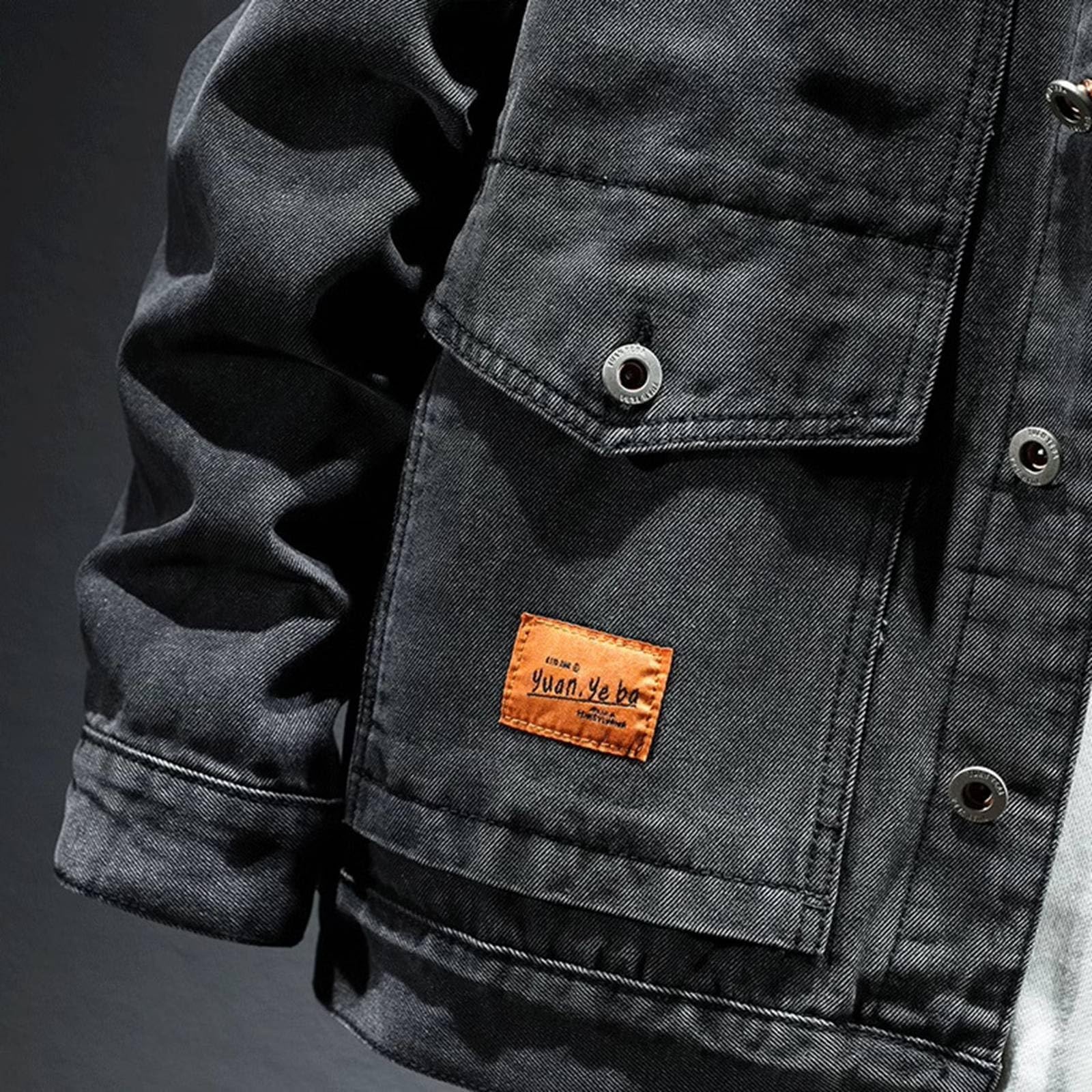 Chaqueta vaquera para hombre, estilo motero, estilo vaquero, informal, abrigo de camionero, chaqueta clásica, chaqueta vintage, blusa, entretiempo