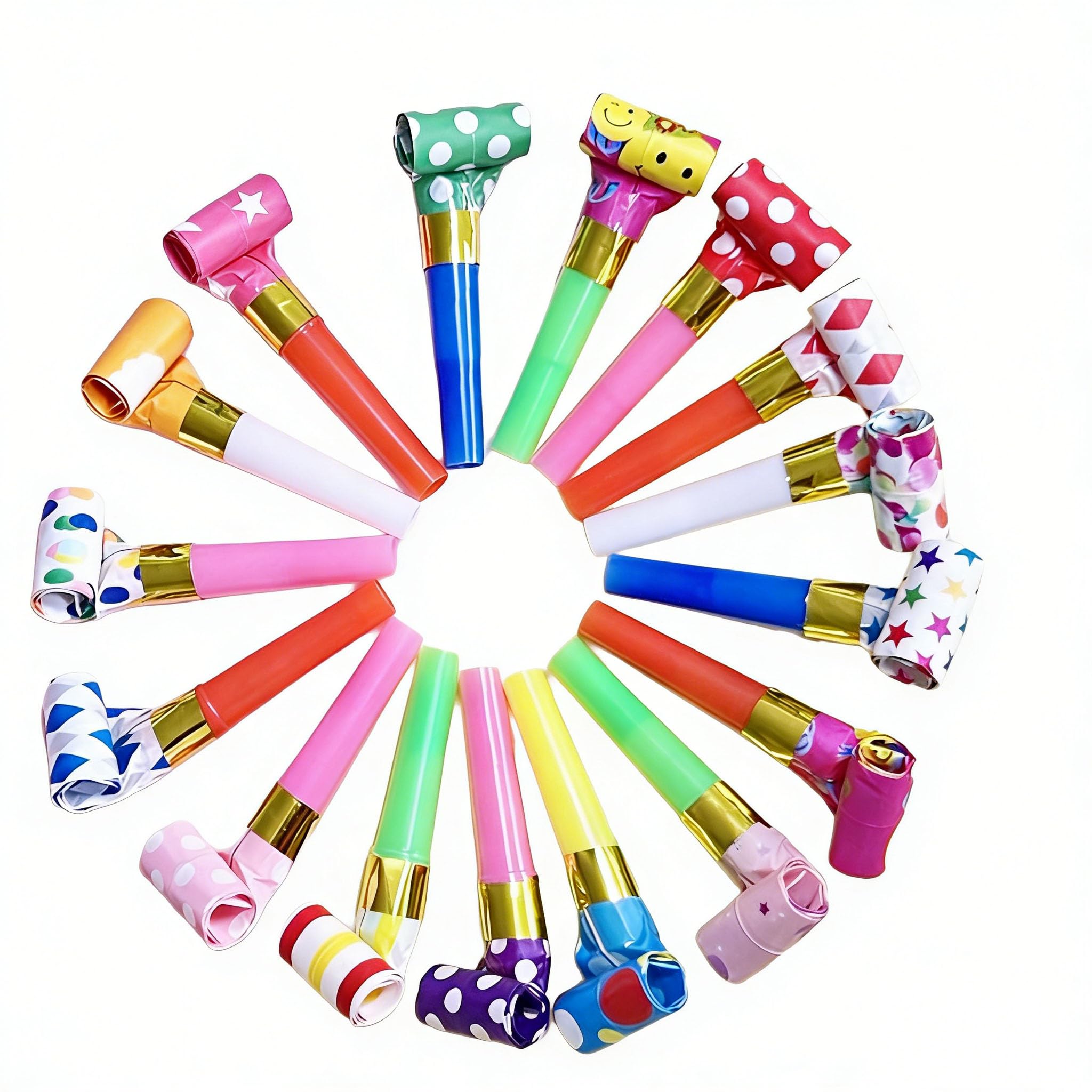 30-Piece Party Blowers Set, Party Poppers for Kids and Adults Colorful Paper Makers with Extended Tails for Birthday Wedding