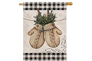 Burlap Christmas Flags 28 x 40 Double Sided Winter Farmhouse Outdoor Decor