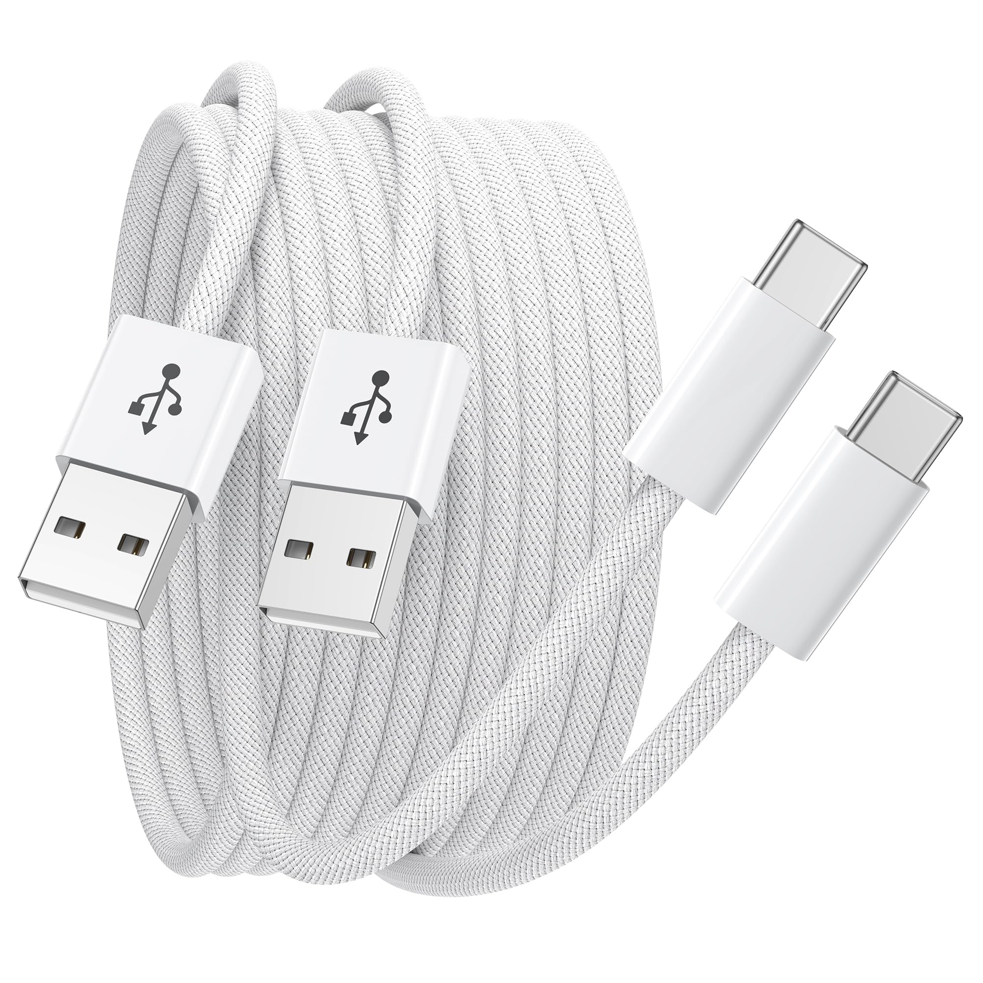 NIBIKIA Cavo USB C [1M 2Pezzi] 3.1A Cavo USB Type-C Ricarica Rapida Nylon Cavo Tipo C per iPhone 16/15/Pro/Plus/Pro Max,Galaxy S24/S23+/Ultra/S22,iPad Pro/Air
