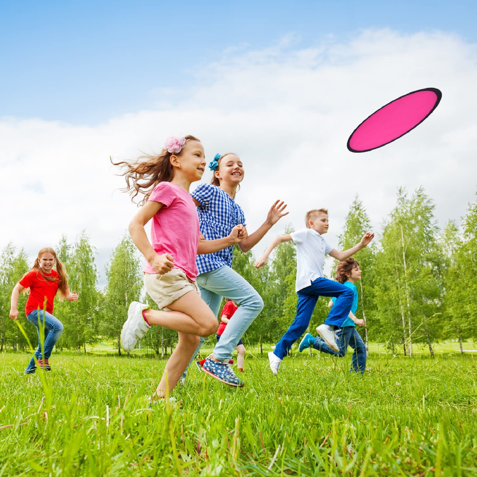 30 ventiladores de disco volador plegables con bolsa, juego de juguetes de bolsillo plegable para niños, diversión de fiesta de cumpleaños, juegos de actividades al aire libre de verano, 6