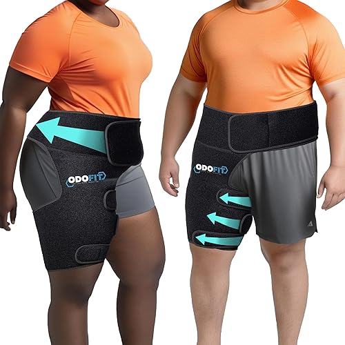 Soporte de cadera 5 en 1 para mujeres y hombres, dispositivos de alivio del dolor de ciática, envoltura de compresión ajustable para ingle, muslo,