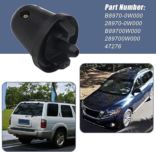 Miniatura 4 de XQSMWF Boquilla rociadora para parabrisas trasero compatible con Nissan Pathfinder 1996-2012 Xterra 2000-2015 compatible con Infiniti QX4 1999-2003