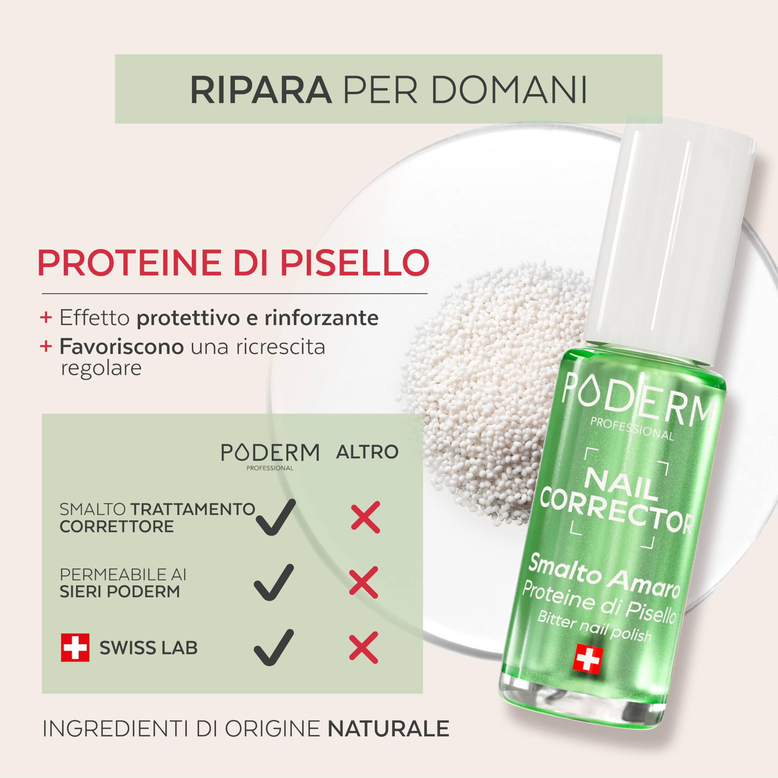 PODERM Smalto Trattamento Correttore per Unghie Rosicchiate – Amaro | Crea Barriera Protettiva e Finish Brillante – 8ml | Gusto Duraturo con Proteine di Pisello | Sviluppato da un Podologo in Svizzera