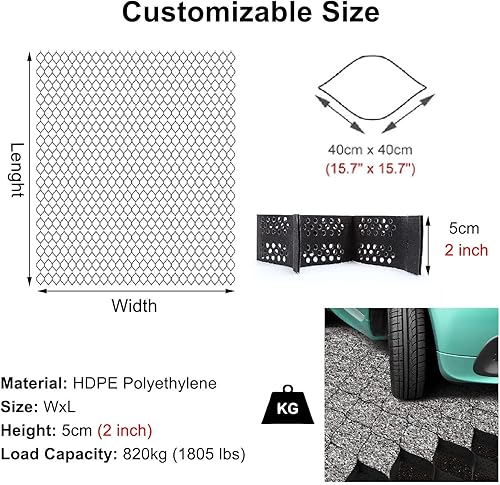 Miniatura 5 de Rejilla Geocell de tierra de 2 pulgadas, rejilla geográfica de polietileno de alta densidad de grava para tierra, entrada de geomalla, sistema de