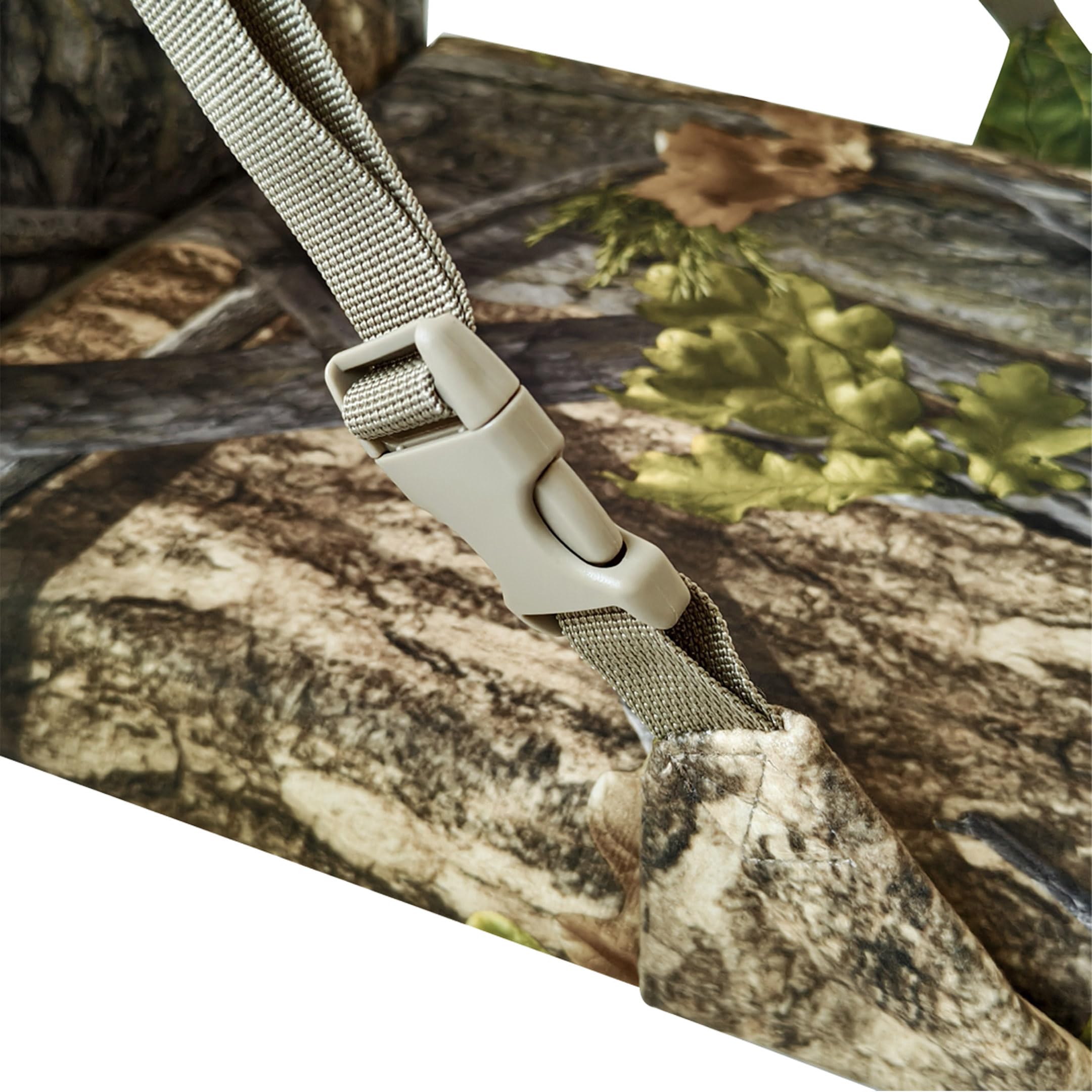 AUSCAMOTEK Sitzkissen mit Rückenlehne, Tarnmuster, für Jagd, Stadion, 5 cm dick, wasserabweisend, leises Material für Truthahn, Jagd, Angeln, Camping und Outdoor-Aktivitäten (Frühlingswaldmuster)