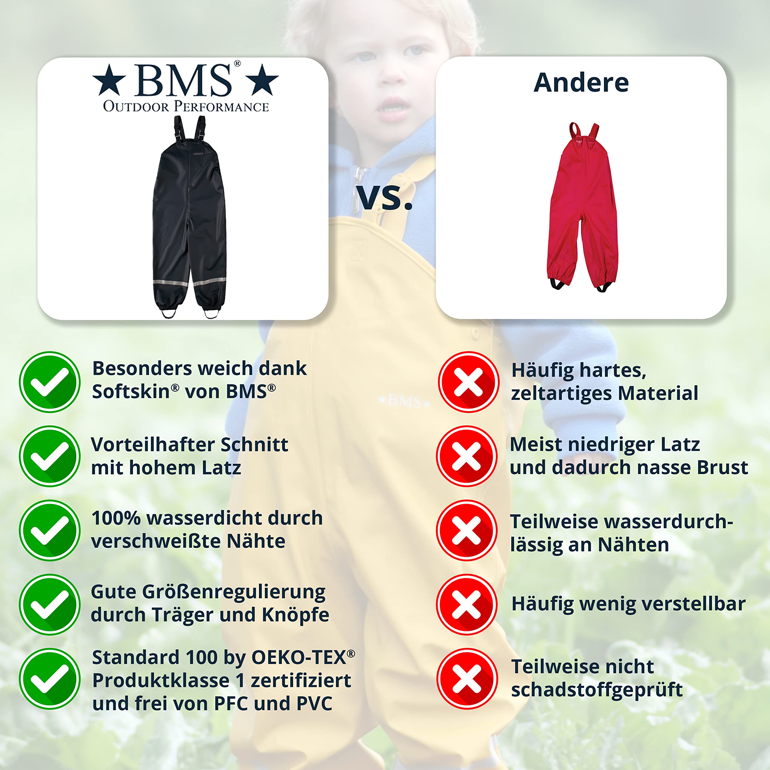 BMS Baby - Jungen Freizeithose Matschhose Softskin
