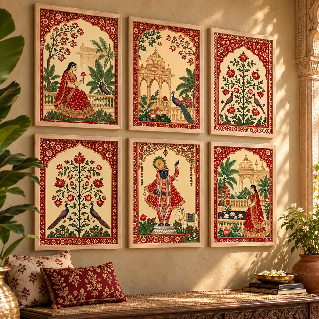Madhubani Wall Art Set - Indian Pichwai Paintings -23