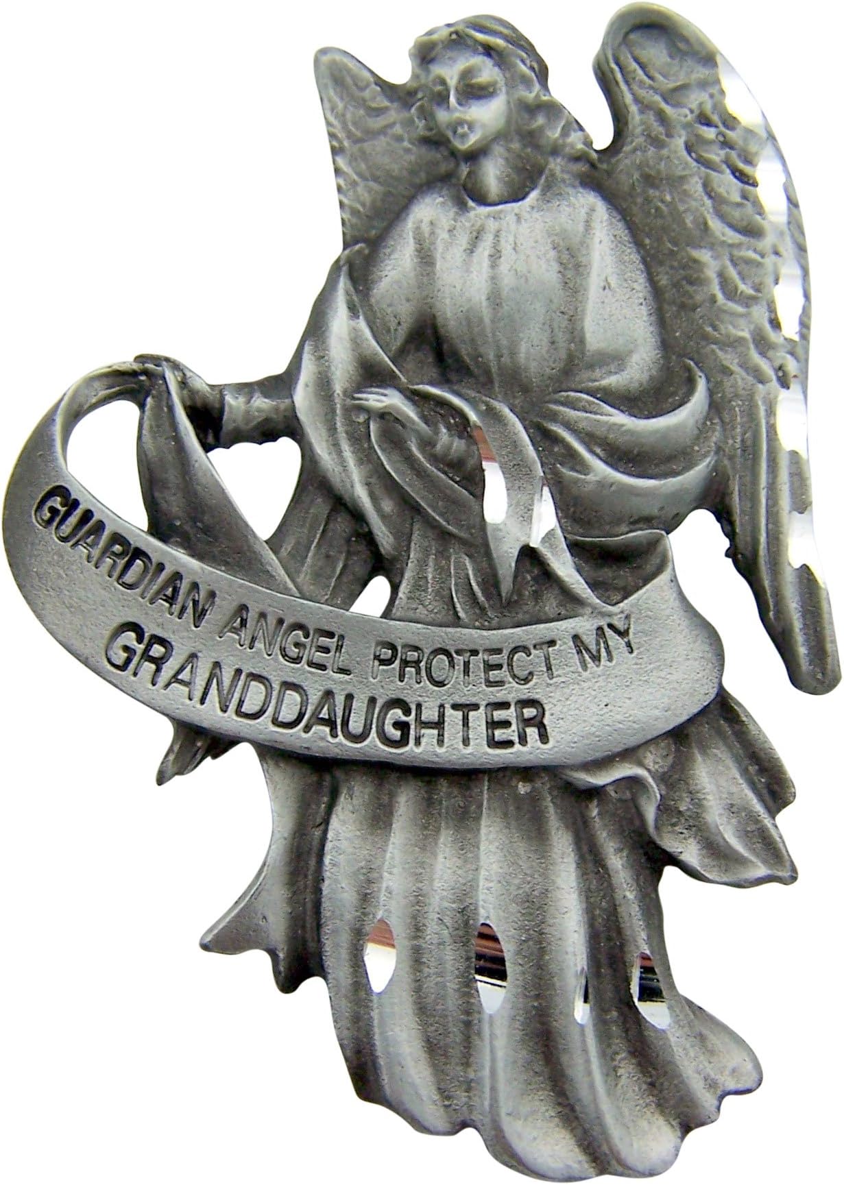 WJ Hirten Pewter Guardian Angel Visor Clip, 2 1/2 Inch