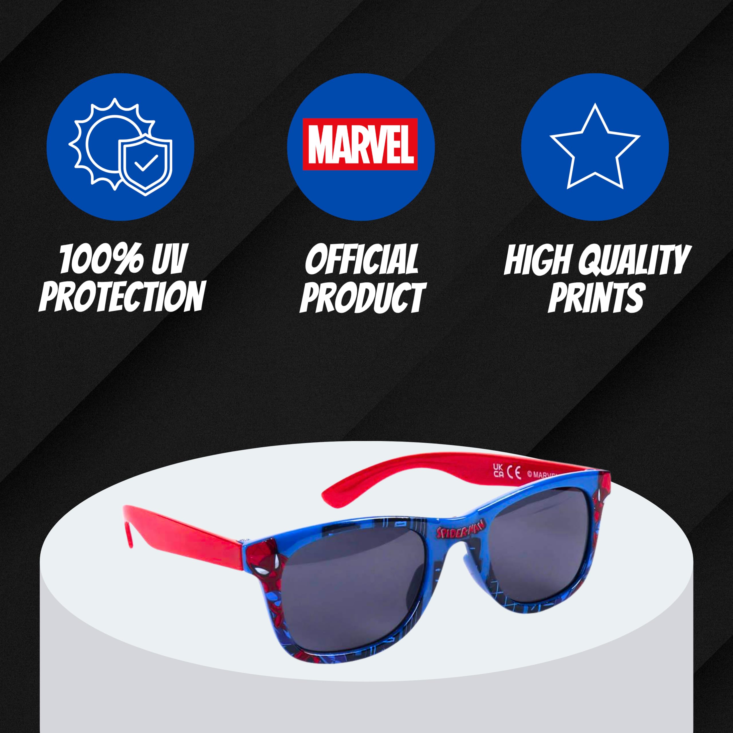 Marvel Spider-Man Set da Cappello da Baseball e Occhiali da Sole per Ragazzi, Occhiali da Sole con Protezione UV, Berretto per Bambini