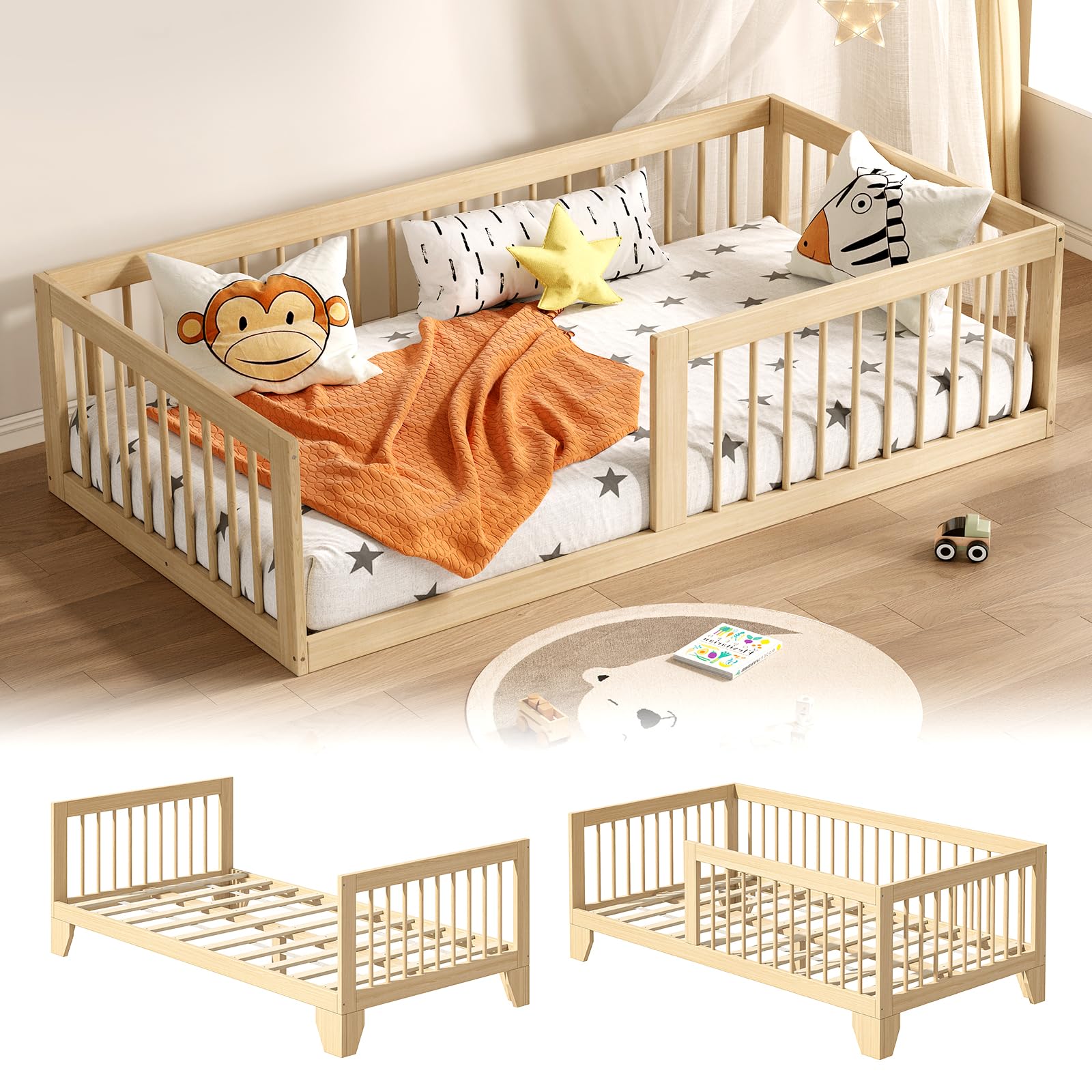 EXPERLAM Montessori Toddler Bed