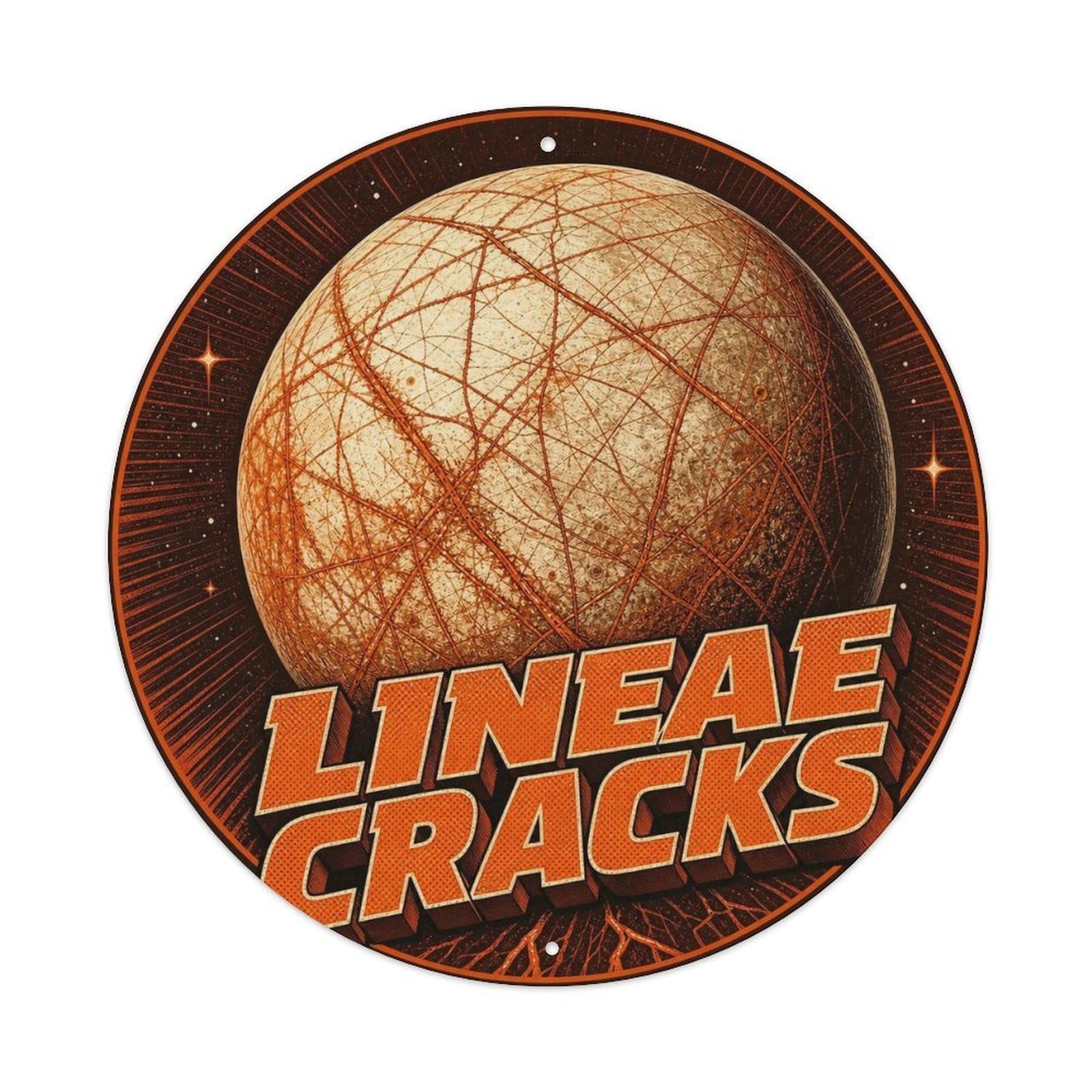 Space Exploration Europa Lineae Cracks Jupiter System Metal Tin Sign