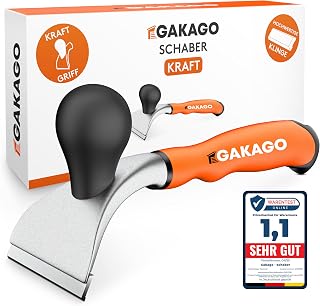 Gakago Kraft-Schaber - Hochwertige 65mm Ziehklinge aus langlebigen Wolframcarbid - Ergonomisch & rutschfester Universalschaber für Holz, Metall, Beton oder Stein - Leicht & handlich beim Arbeiten