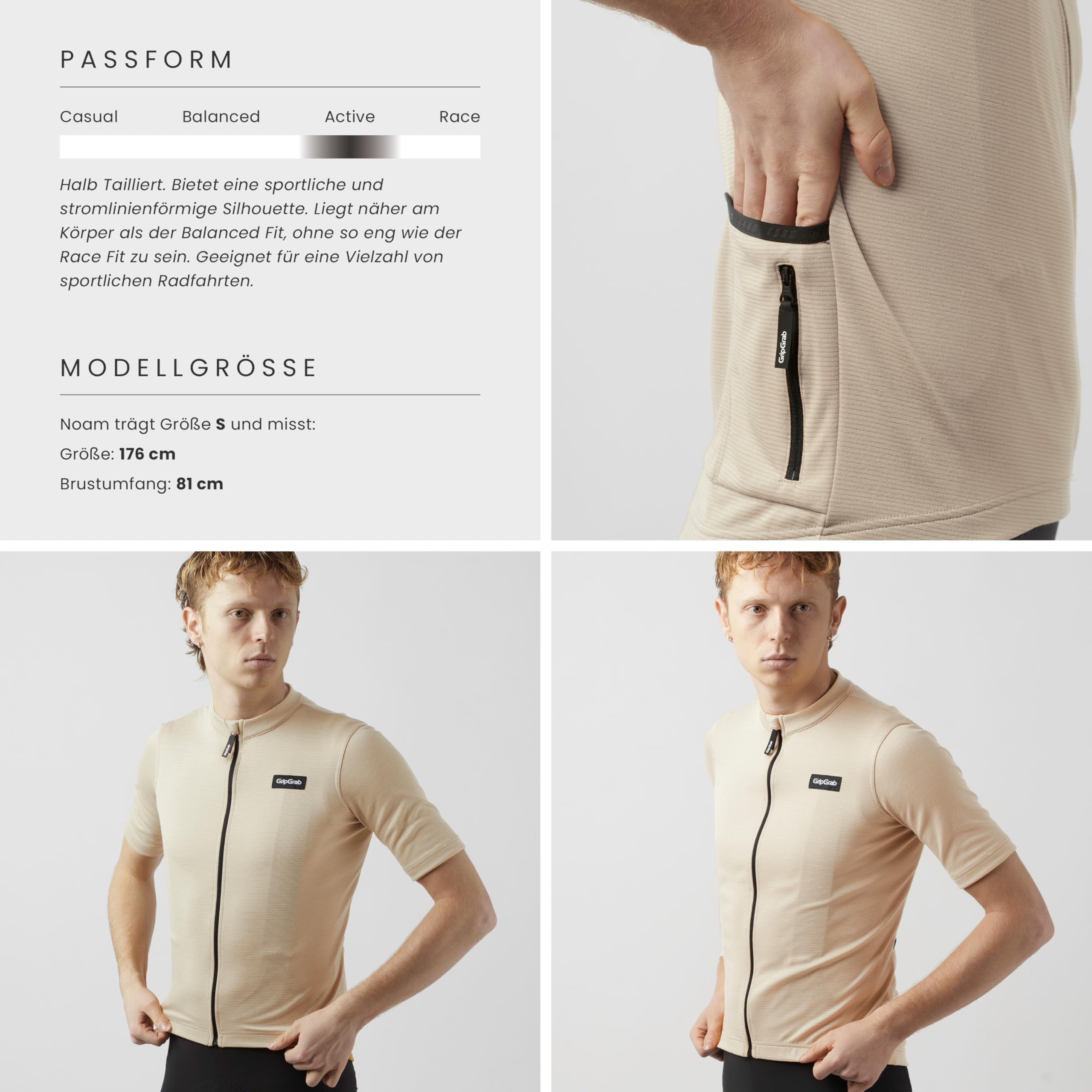GripGrab EXPLR Merinotech Herren Sommer Kurzarmtrikot Merino Fahrradtrikot | Funktionales Gravel Radtrikot mit YKK-Reißverschluss, 3 Rückentaschen und Reißverschlusstasche, Silikongripper am Saum
