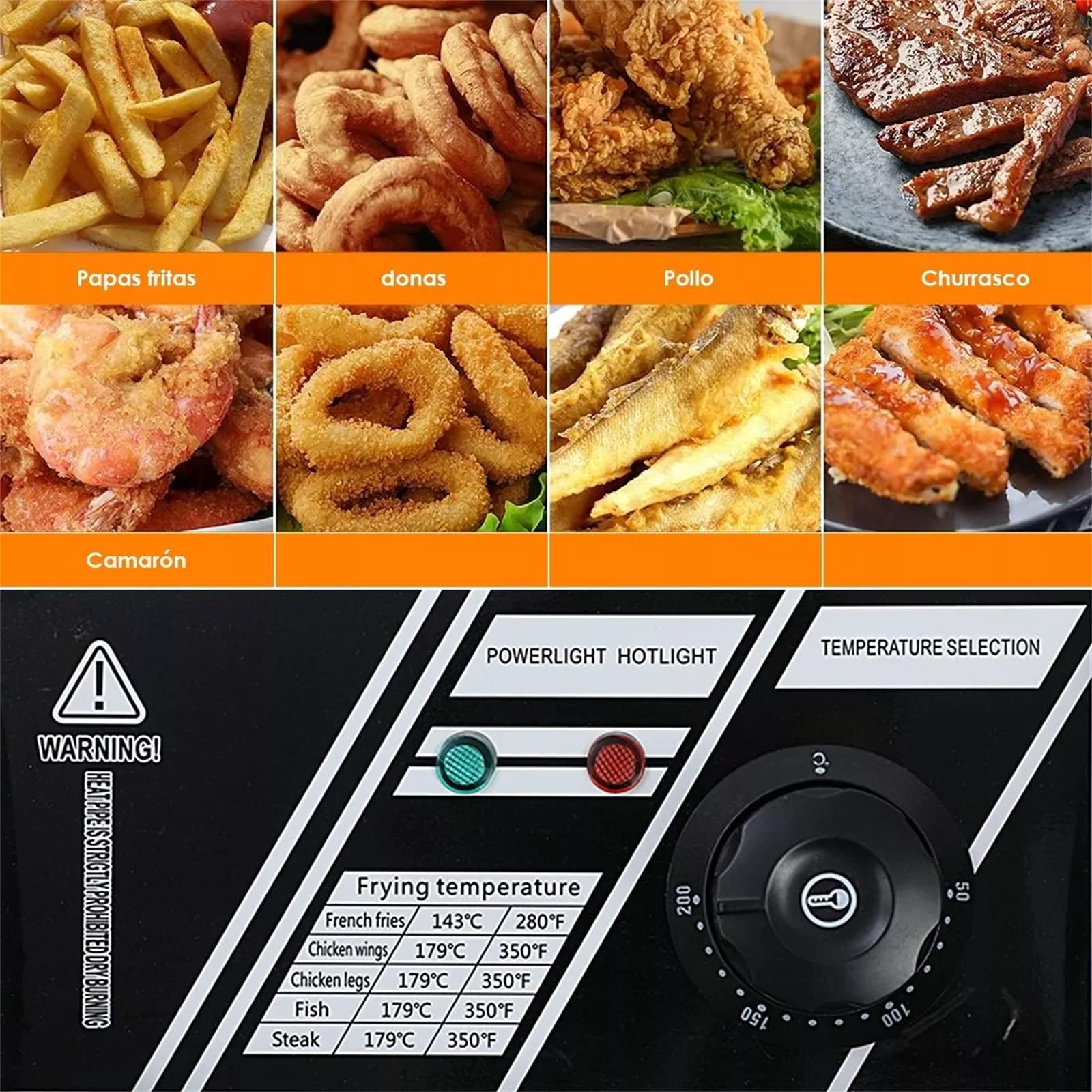 NYCDA Kommerzielle Arbeitsplatten-Fritteusen, 10-l-Schnellheiz-Elektrofritteuse, 2500-W-Edelstahlfritteuse, Intelligente konstante Temperatur, Leicht zu reinigen