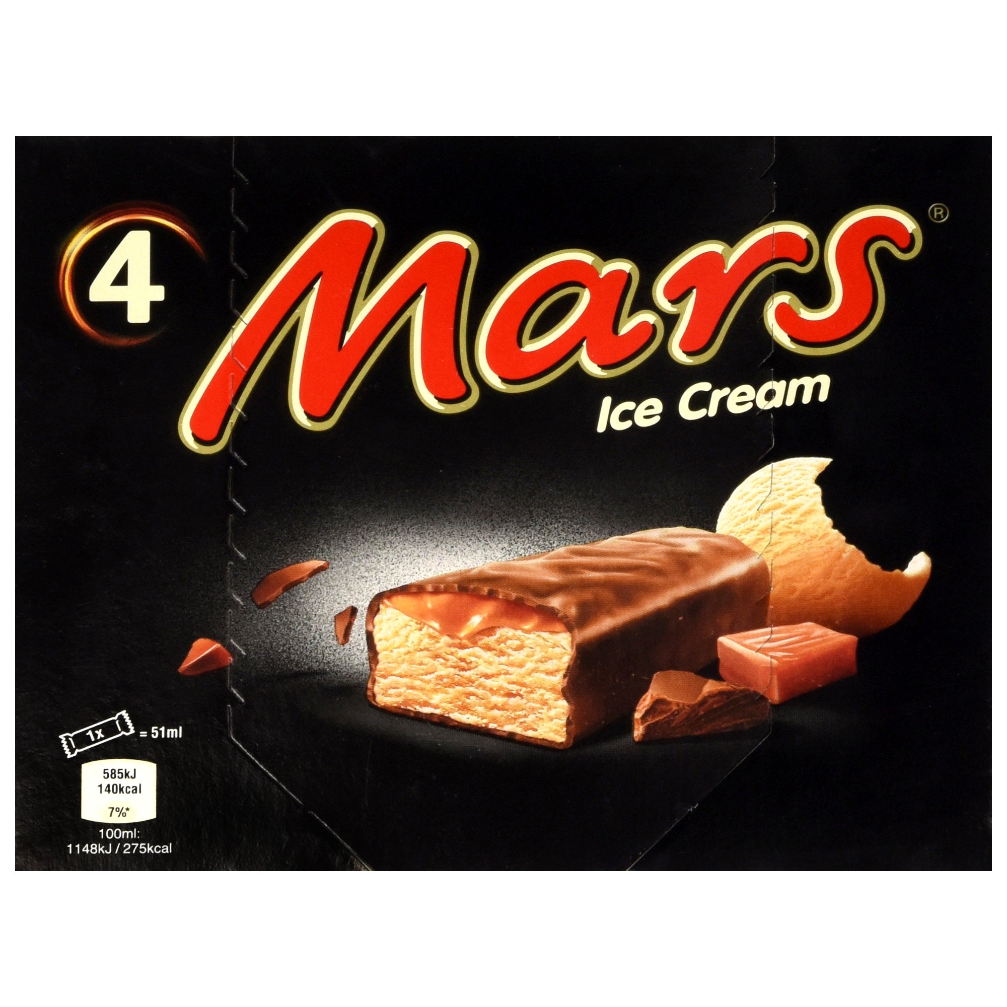 Mars Chocolate Caramel Ice Cream Bar 4 x 51ml