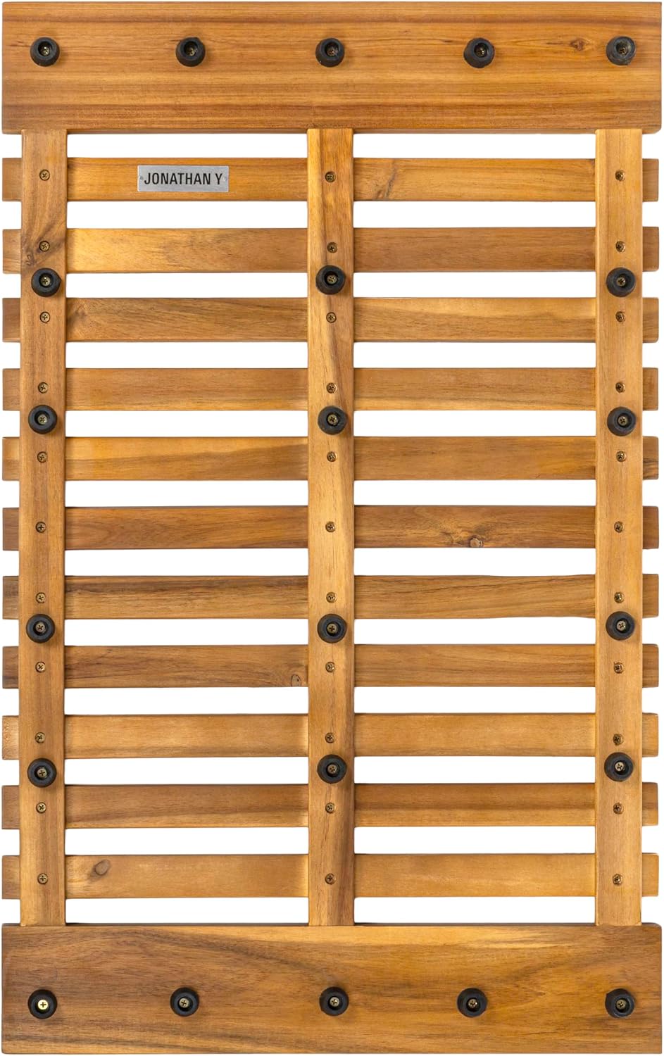 JONATHAN Y Acacia Wood Slat Indoor/Outdoor Bath Mat Natural 20"X32", Paige Modern Classic for Shower Mat for Bathroom Bathtub, Door, Spa, Sauna or Garden MAT1001A