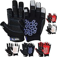 Vista 12 de MRX BOXING & FITNESS Guantes de navegación pegajosos Palm Gripy Guante Yachting Kayak Dinghy Pesca Dedo Corto Multicolor (Negro/Blanco/Naranja, XL)