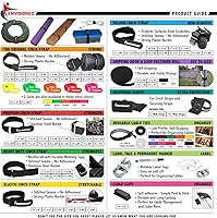 Vista 6 de Correas de cincha prémium de 2 x 20 pulgadas con anillo de metal de acero inoxidable (hebilla), gancho y bucle reutilizables y duraderos, correas