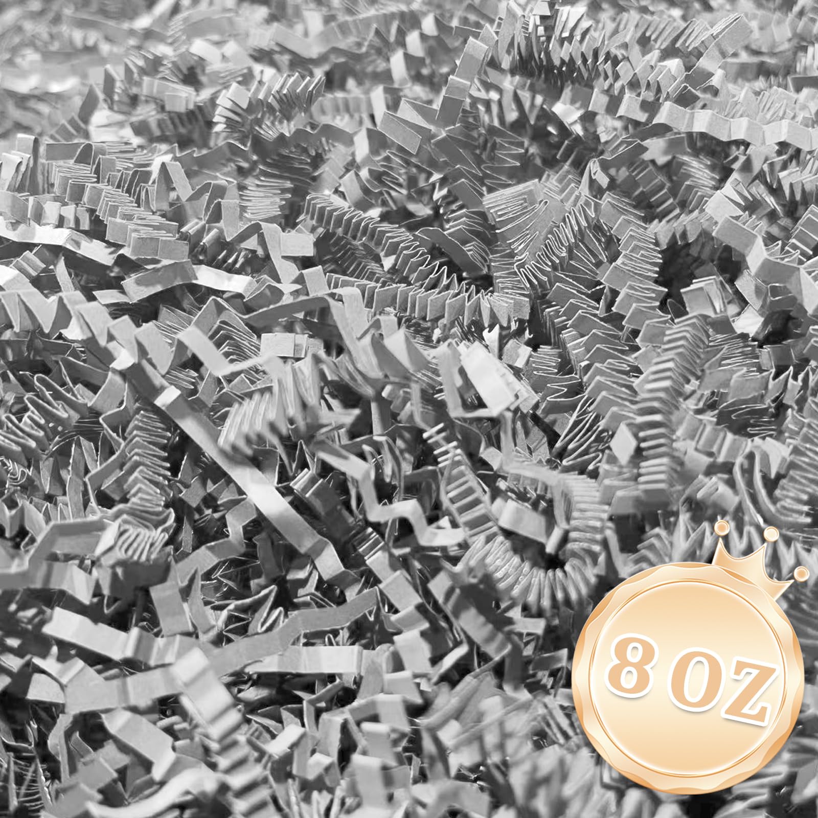 1/2LB Light Gray Crinkle Cut Paper Shred Filler Great for Gift Wrapping, Light Gray Basket Fillers, Birthday, Gift Wrapping, Anniversary, Halloween Thanksgiving Christmas Party Decor Filling Supplies