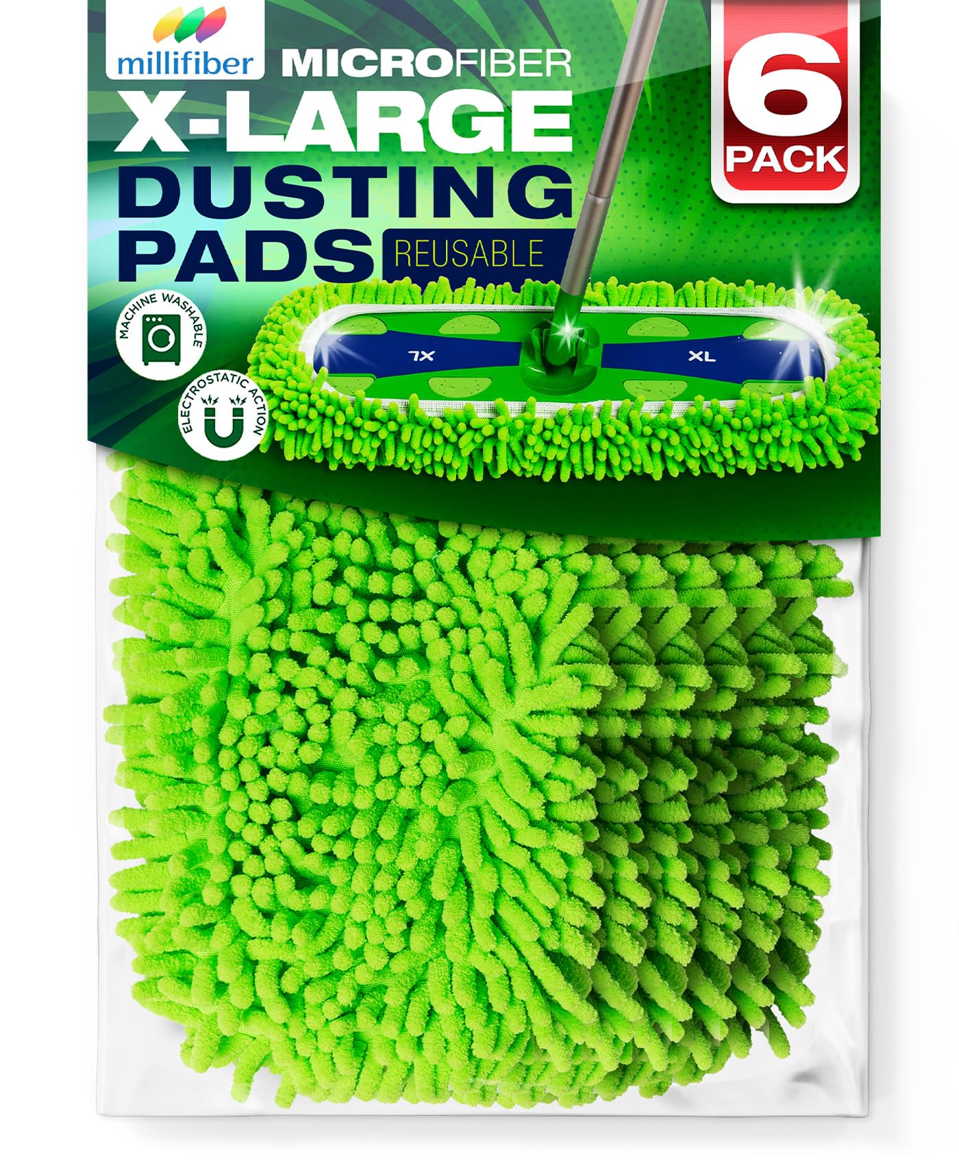 Photo 1 of Millifiber Microfiber Mop Refills, 6 Pack