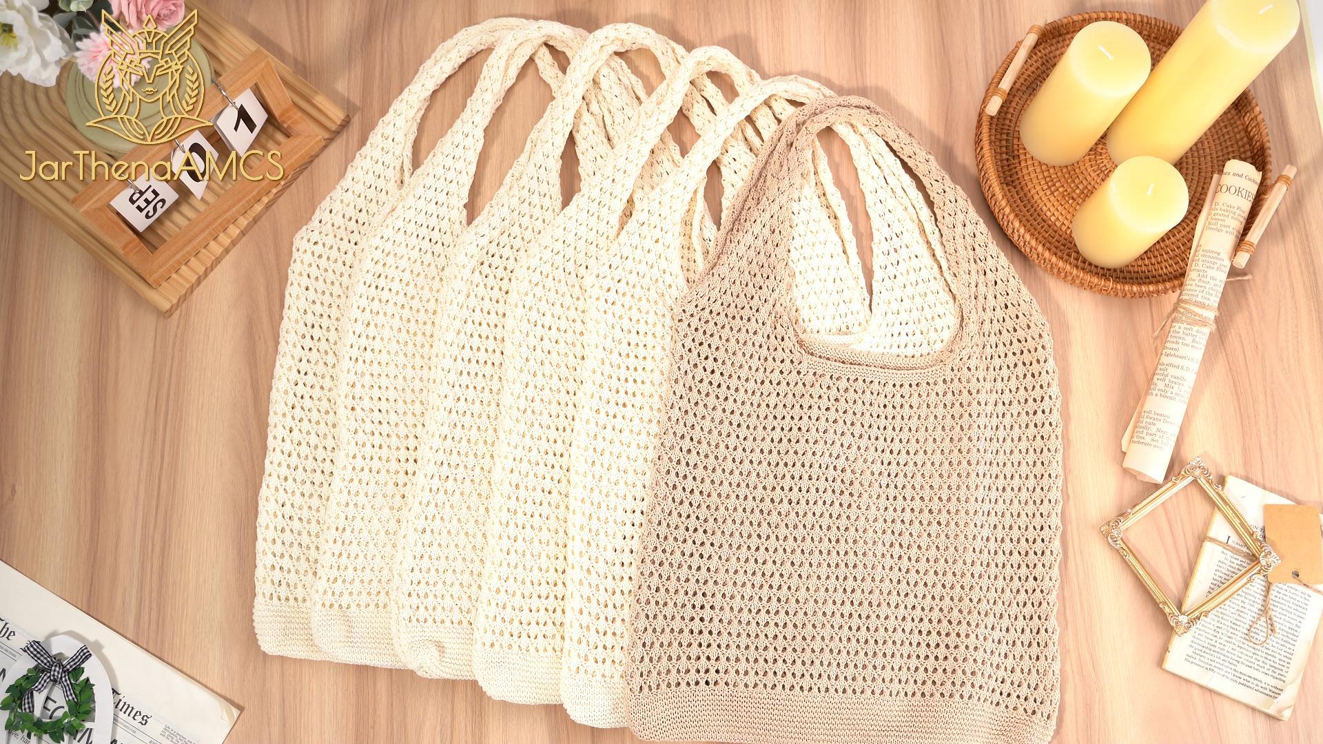 JarThenaAMCS 6 Pcs Bolsas Tote de Crochet para damas de honor miniatura 7