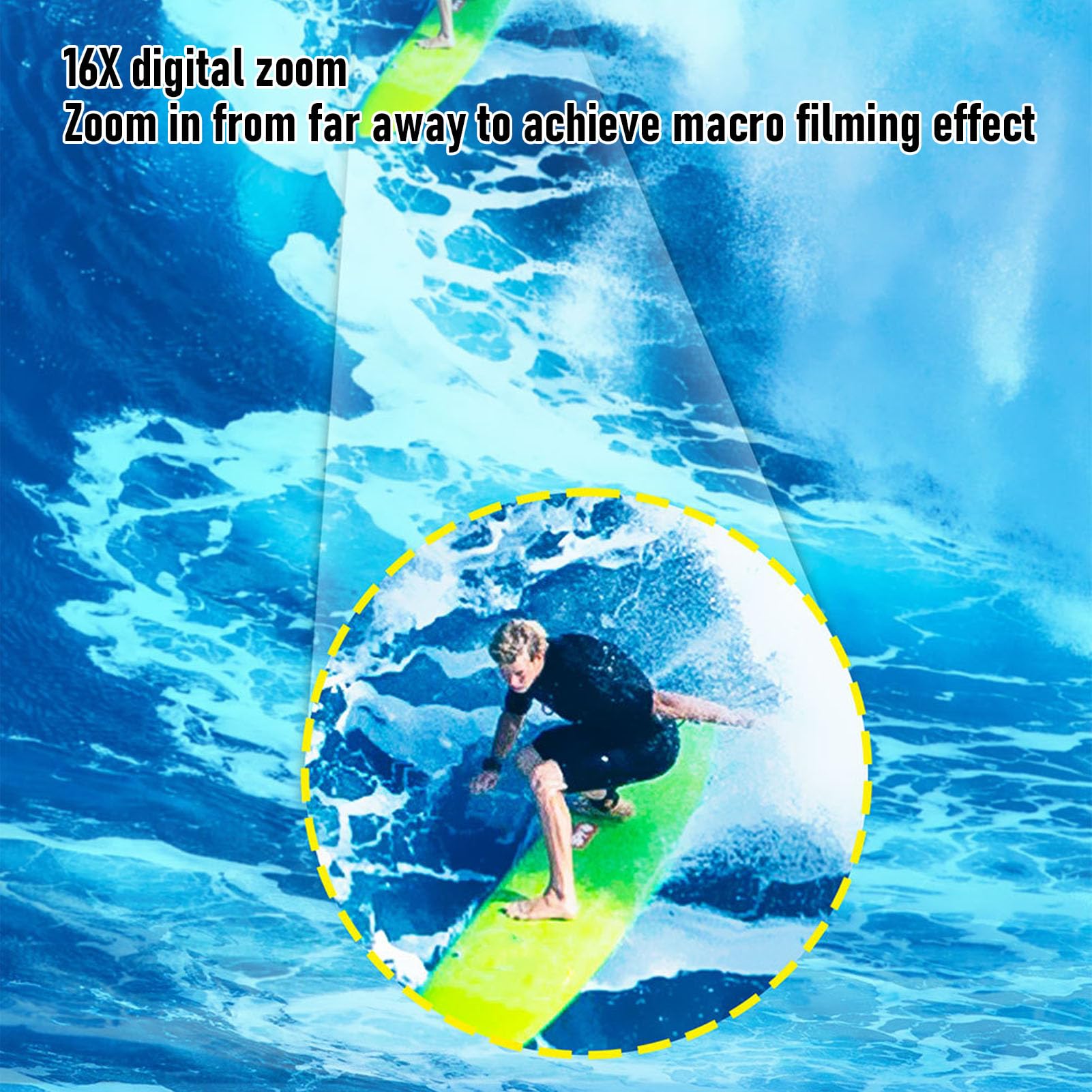 VBESTLIFE Fotocamera Subacquea 4K, Fotocamera Digitale Impermeabile a Doppio Schermo con Messa a Fuoco Automatica da 48 MP con Scheda da 32 GB e Luce di Riempimento per Snorkeling, Nuoto e (BLUE)