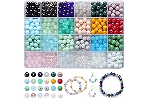 KoTher 600PCS Crystal Beads for Exquisite Jewelry Creations