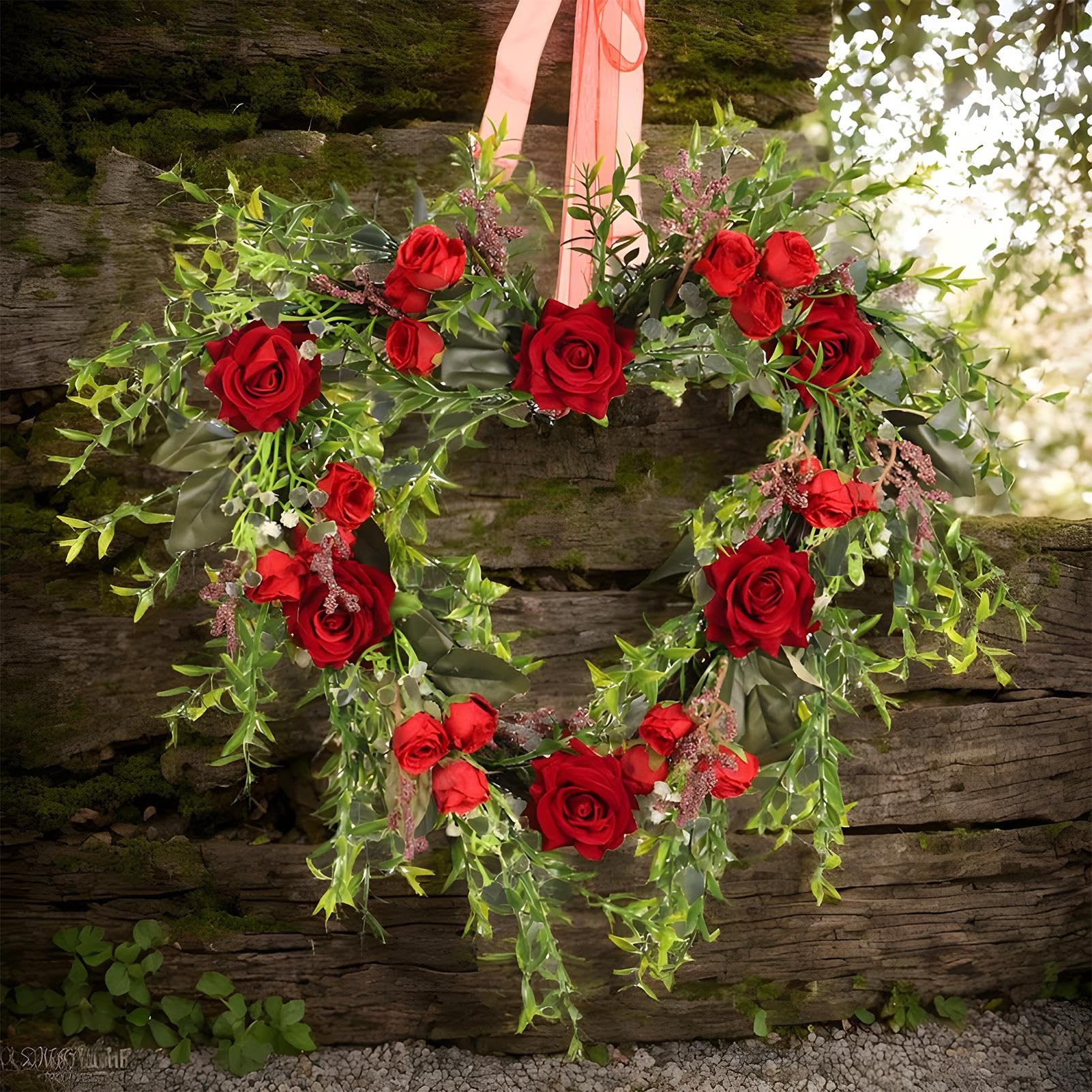 Couronne en Forme De Cœur Guirlande Suspendue Romantique