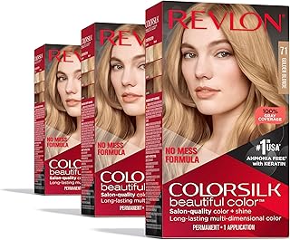 Revlon Colorsilk Beautiful Color Permanent Hair Color, (OLD VERSION) 71 Golden Blonde (Pack of 3)