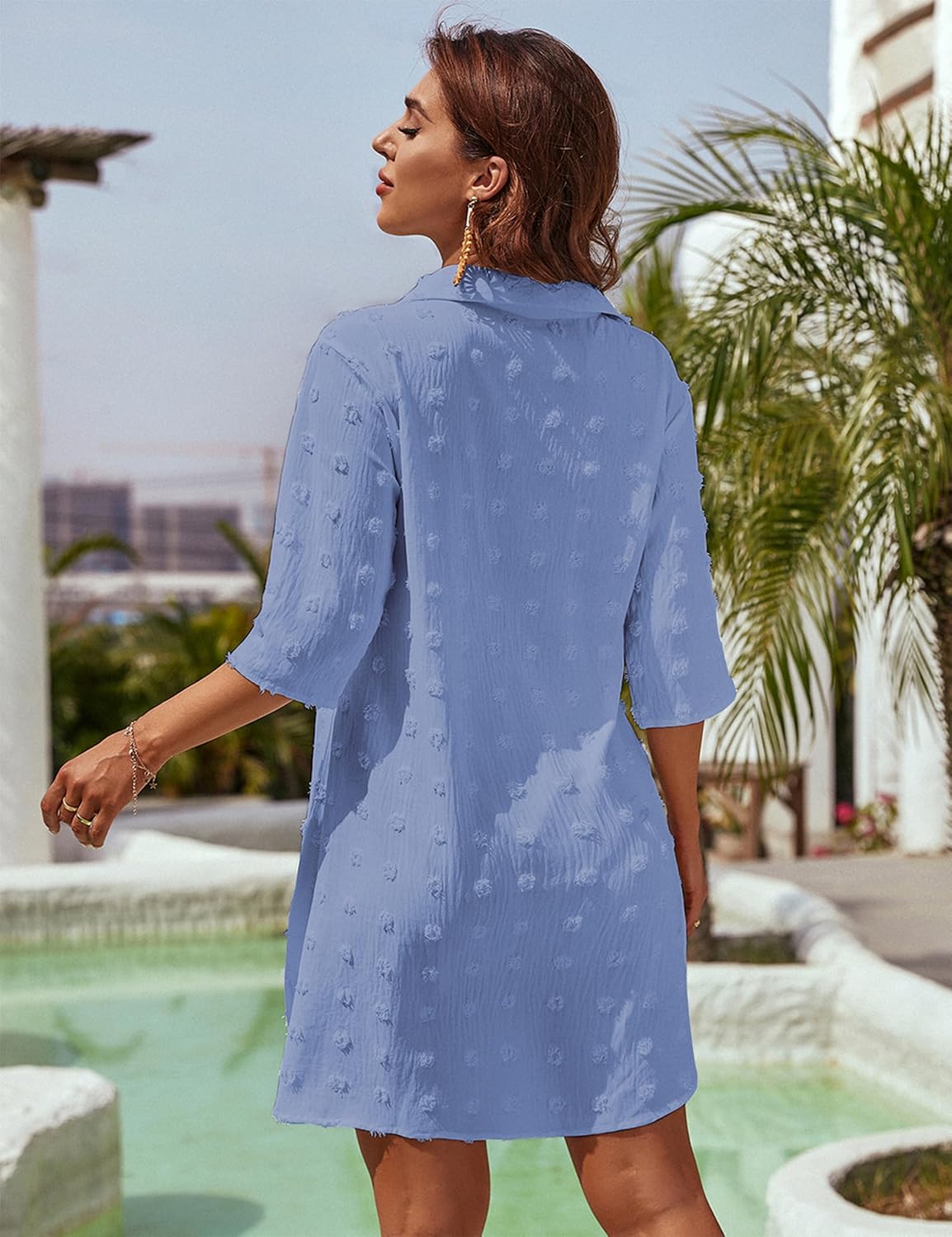 Blooming Jelly Womens Swimsuit Coverups White Chiffon Bathing Suit Cover Up Bikini Swimwear Beach Dress Outfits - Image 4