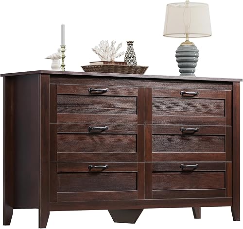 Miniatura 11 de WLIVE Cómoda de madera para dormitorio, cómoda de madera con 4 cajones, cómoda de dormitorio con marco de metal resistente para pasillo, sala de