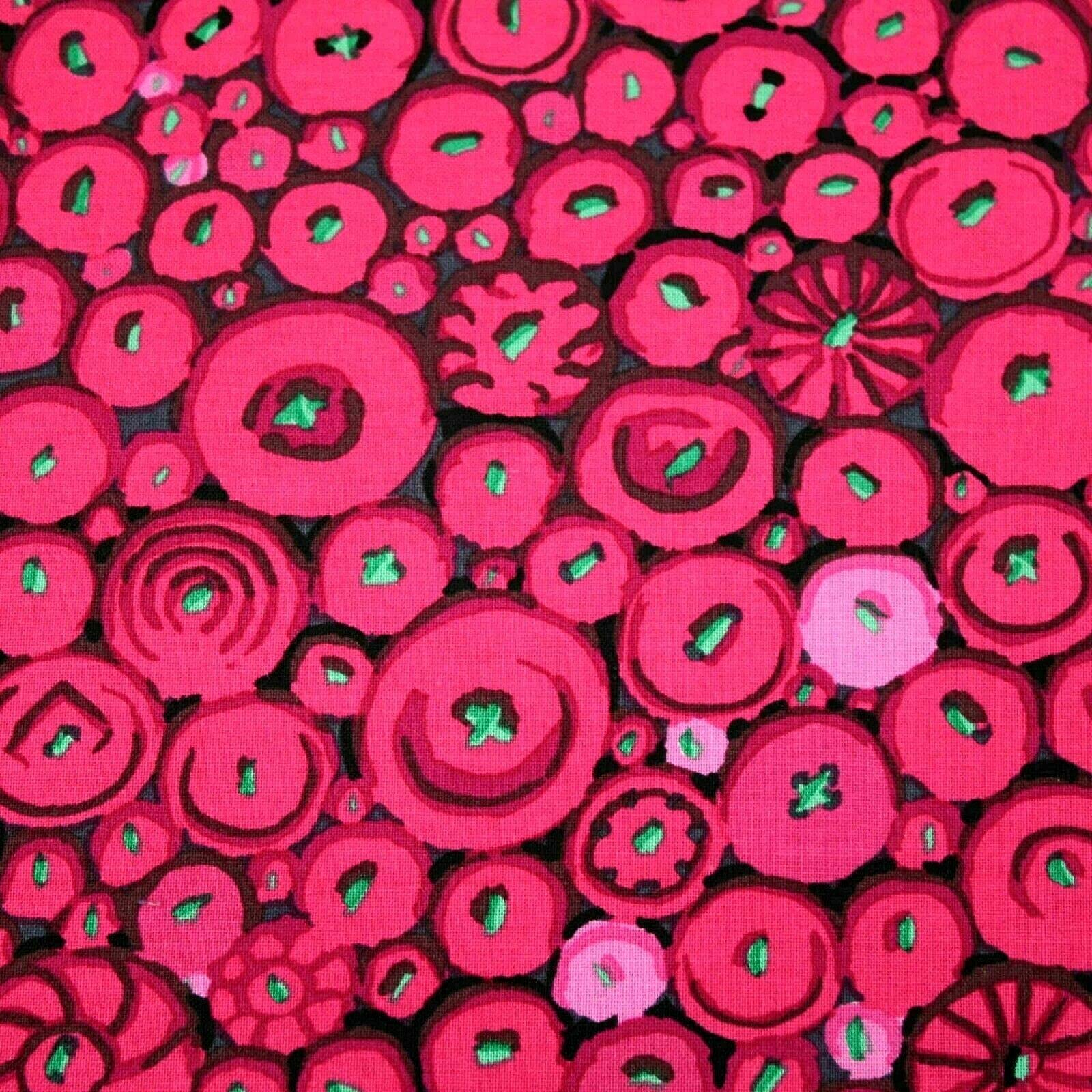 Kaffe Fassett Red Collective 2021 Button Mosaic Cotton Quilting Fabric Per Half Meter