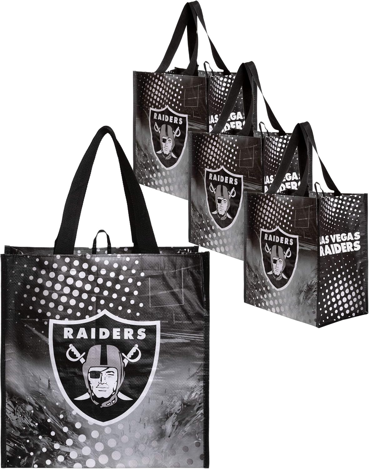 FOCO NFL Team Logo Reusable Grocery Shopping Bags Totes : Sports & Outdoors