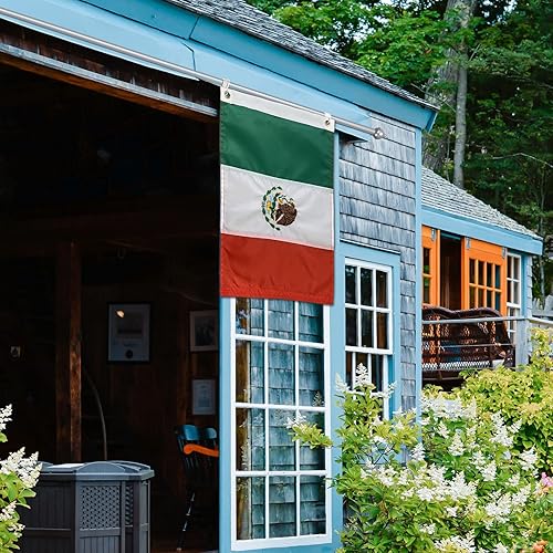 Miniatura 6 de FLAGWIN Banderas mexicanas bordadas de 12 x 18 pulgadas, bandera náutica de México, color vivo y resistente a la decoloración