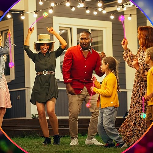 Miniatura 6 de Wettarn 24 bolas de 2.6 pulgadas con luces LED intermitentes sensoriales intermitentes con puntas para el estrés, juguetes sensoriales que brillan