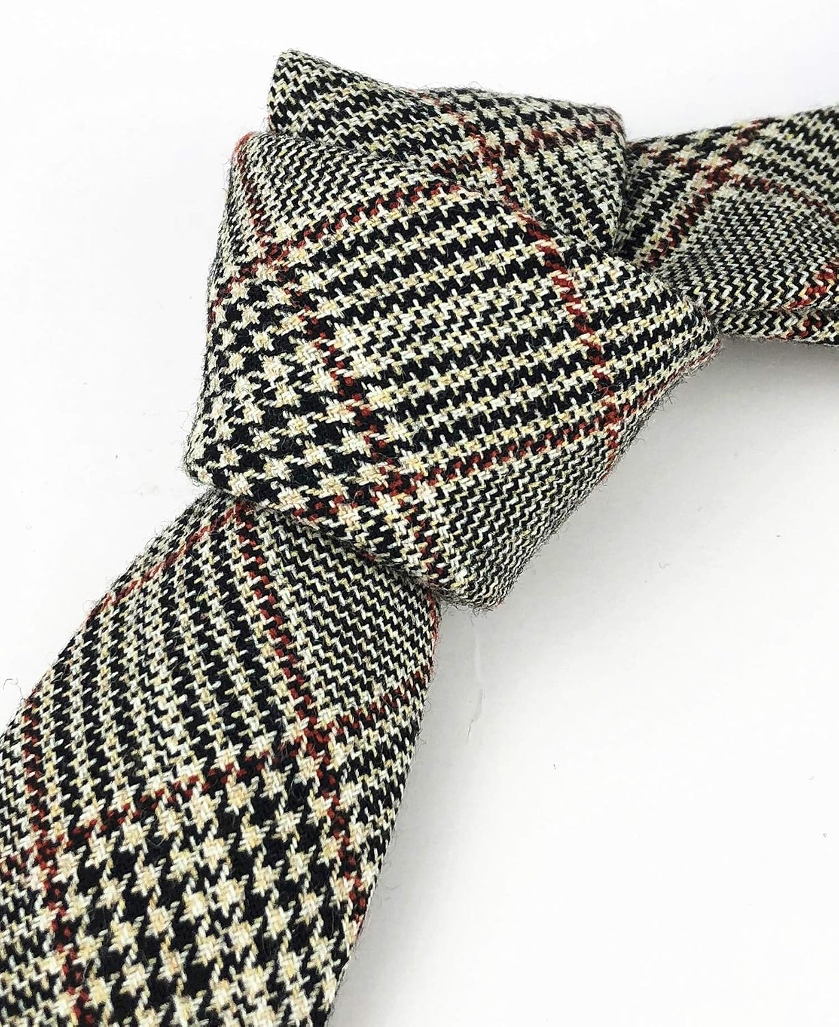 Wool Cashmere Neck Tie for Men Plaid Causal Formal Skinny Tweed Pattern Woolen Necktie Warm Style