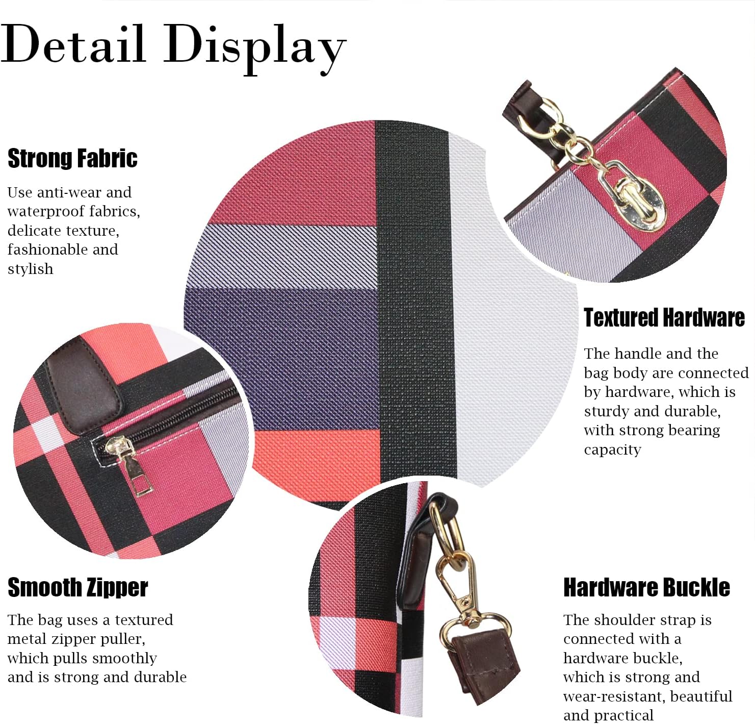 Purses and Handbags for Women Synthetic Leather Tote Crossbody Bags Satchel Purses Set 6pcs | Set, 6pcs, Set, 6pcs - Image 5